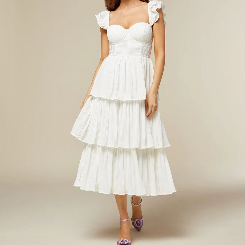 Rachel Parcell Corset Pleated Midi Dress